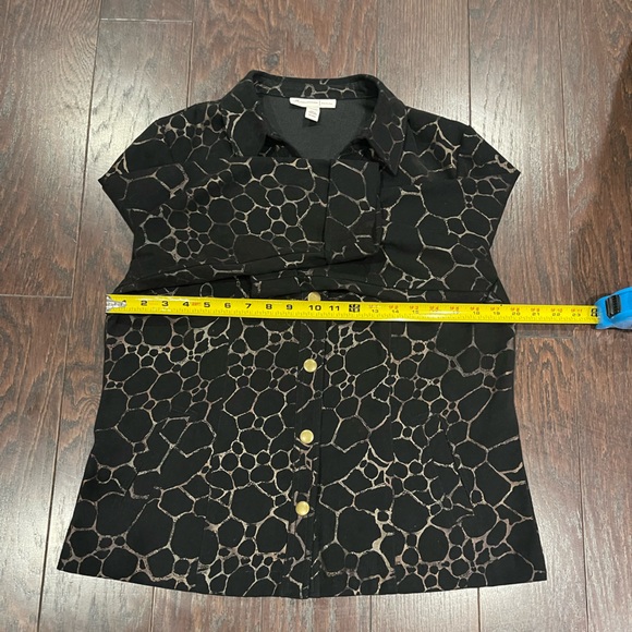 JM Collection Faux Suede 3/4 Sleeve Snap Shacket Size Large Petite - Picture 3 of 6